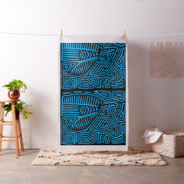 Kuna Indiase Blauwe Vogel Mola Ontwerp Stof