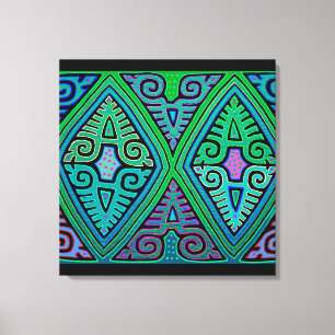 Kuna Indiase Diamond Mola Canvas Afdruk
