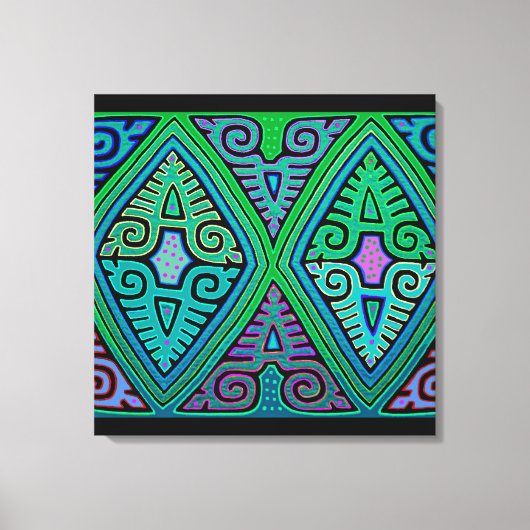 Kuna Indiase Diamond Mola Canvas Afdruk (Voorkant)