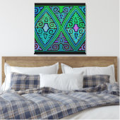 Kuna Indiase Diamond Mola Canvas Afdruk (Insitu (Slaapkamer))