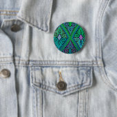 Kuna Indiase Diamond Mola Ronde Button 5,7 Cm (In situ)