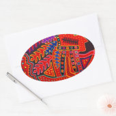 Kuna Indiase man in kano Ovale Sticker (Envelop)