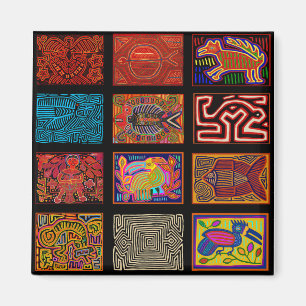 Kuna Indiase Mola Collage Magneet