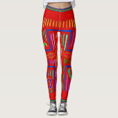 Kuna Indiase Mola Cross Leggings (Voorkant)