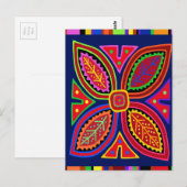 Kuna Indiase Mola Flora Briefkaart (Voorkant / Achterkant)