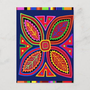 Kuna Indiase Mola Flora Briefkaart