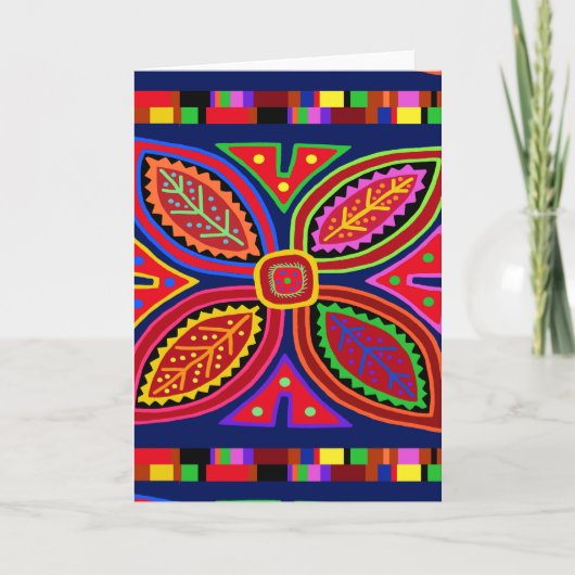 Kuna Indiase Mola Flora Kaart (Voorkant)