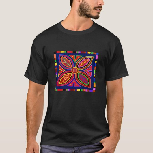 Kuna Indiase Mola Flora T-shirt (Voorkant)