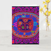 Kuna Indiase Mola Kompas Kaart (Gele Bloem)