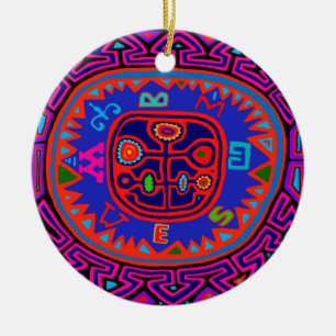 Kuna Indiase Mola Kompas Keramisch Ornament
