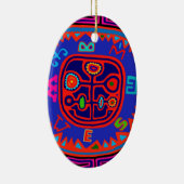 Kuna Indiase Mola Kompas Keramisch Ornament (Rechts)