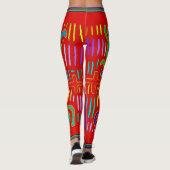 Kuna Indiase Mola Kruis Leggings (Achterkant)