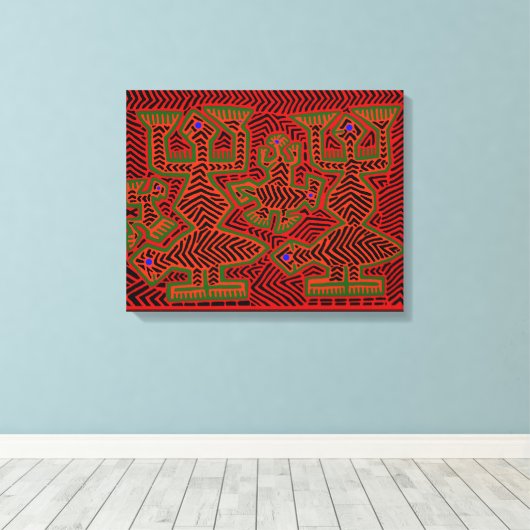 Kuna Indiase sjamaan geesten Canvas Afdruk (Insitu (Houten vloer))