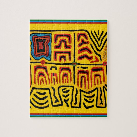 Kuna Indiase Stam Wandelende Schildpad Legpuzzel (Verticaal)