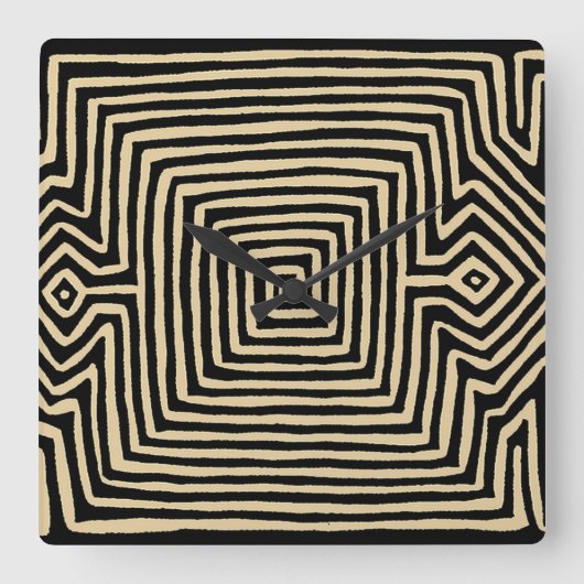 Kuna Indiase Tortuga Mola wandklok (Voorkant)