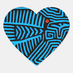 Kuna Indische Blauwe Vogel Hart Sticker