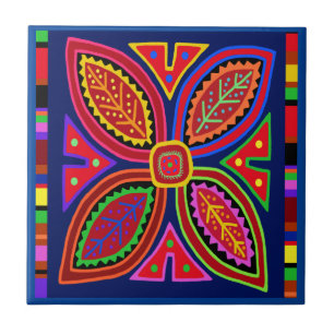 Kuna Indische Mola Bloem Tegel Tegeltje