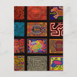 Kuna Indische Mola Collage Briefkaart