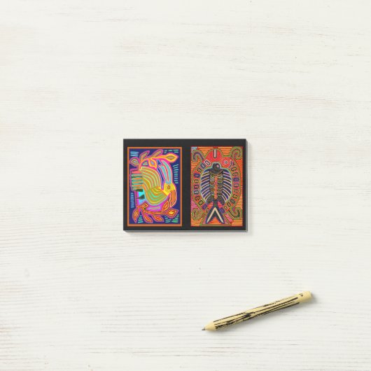 Kuna Indische Mola Collage Post-it® Notes (Op bureau)