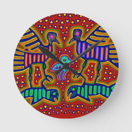 Kuna Indische vogels met vis Ronde Klok