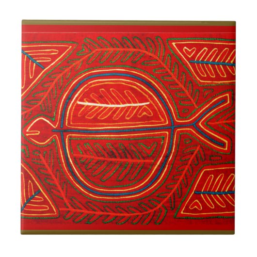 Kuna Mola Stingray Tegeltje (Voorkant)