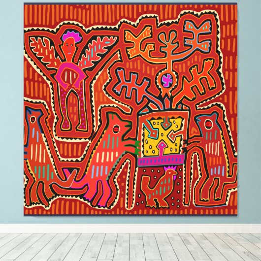 Kuna Shaman Peyote Ritual - SCOTUS beknot mijn rec Canvas Afdruk (Insitu (Houten vloer))