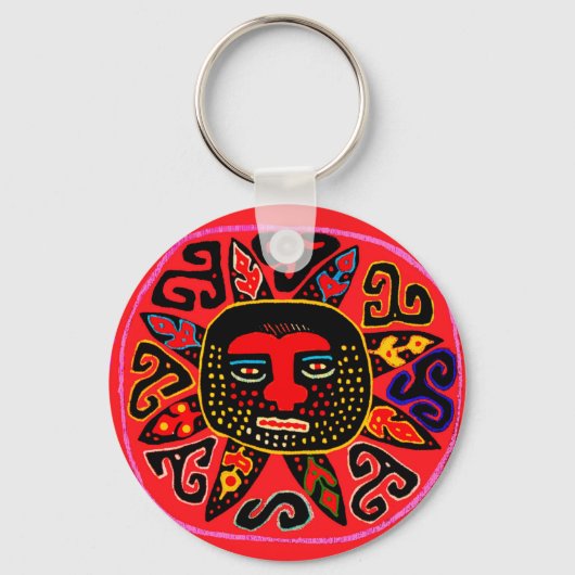 Kuna Tribal Del Sol Sleutelhanger (Voorkant)