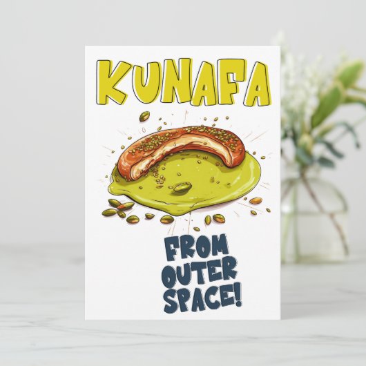 Kunafa van buitenruimte Grappige meme Kaart (Staand voorkant)