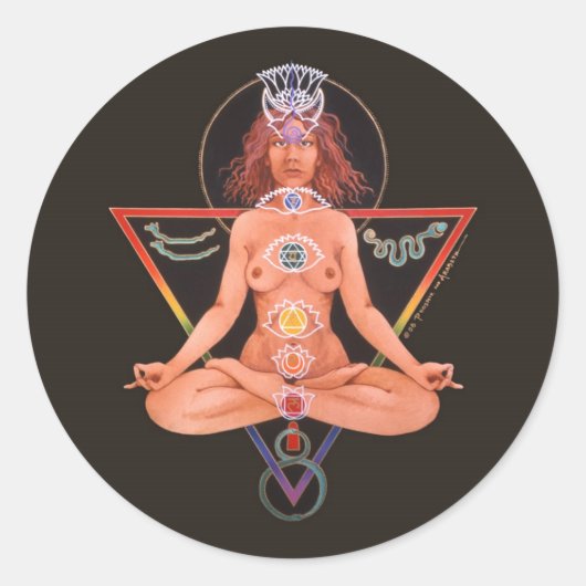 Kundalini Lady Ronde Sticker (Voorkant)