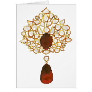 Kundan & ruby brooch