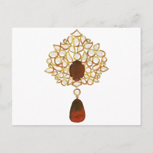 Kundan & ruby brooch briefkaart (Voorkant)