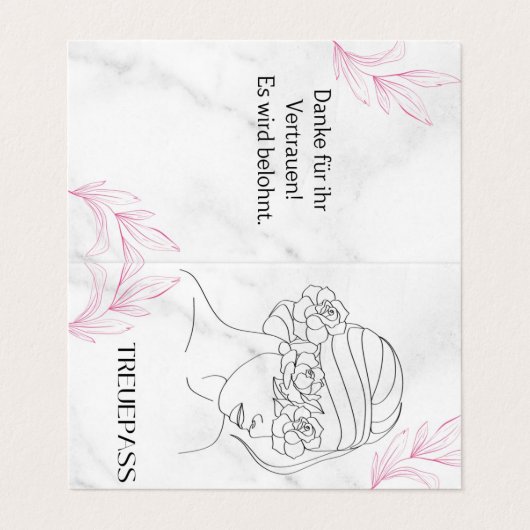 Kundekarte, Treuepass, Bonuskarten für Schönheit Visitekaartje (Buitenkant ongevouwen)