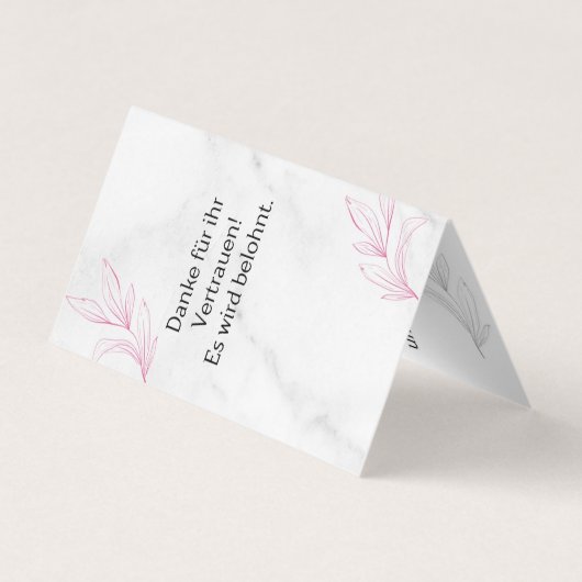 Kundekarte, Treuepass, Bonuskarten für Schönheit Visitekaartje (Achterkant)