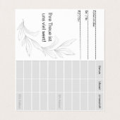 Kundekarte, Treuepass, Bonuskarten für Schönheit Visitekaartje (Binnenkant ongevouwen)