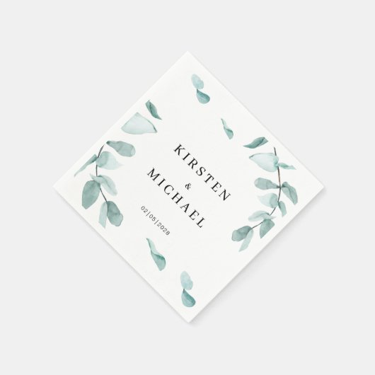 Kundenspezifisch Elegant Eukalyptus Grün Weiß Servet (Hoek)