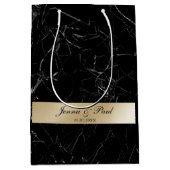 Kundenspezifisch Elegant Marmor Gold Medium Cadeauzakje (Voorkant)