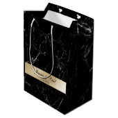 Kundenspezifisch Elegant Marmor Gold Medium Cadeauzakje (Achterkant Gekanteld)