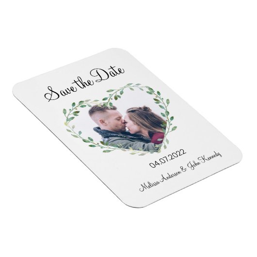 Kundenspezifisch Foto Herz Save the Date Magneet (Rechterzijde)