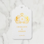 Kundenspezifisch Logo Monogramm Wappen Löwen Gummi Cadeaulabels (Voorkant)