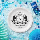 Kundenspezifisch Logo Monogramm Wappen Löwen  Papieren Bordje (Feest)