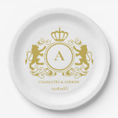 Kundenspezifisch Logo Monogramm Wappen Löwen Papieren Bordje (Voorkant)