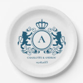 Kundenspezifisch Logo Monogramm Wappen Löwen   Papieren Bordje (Voorkant)