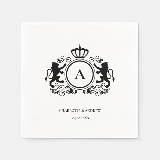 Kundenspezifisch Logo Monogramm Wappen Löwen Servet (Voorkant)