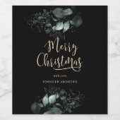 Kundenspezifisch Merry Christmas Greenery Wijn Etiket (Enkel label)