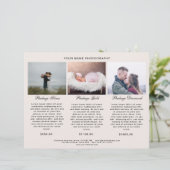 Kundenspezifisch Modern Simpel Foto Preisliste (Staand voorkant)