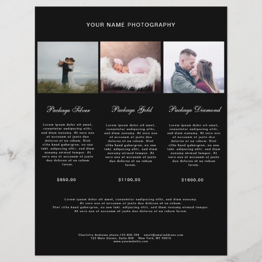 Kundenspezifisch Modern Simpel Foto Preisliste (Voorkant)