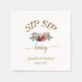 Kundenspezifisch "SIP SIP HOORAY" Blumen Servet (Voorkant)