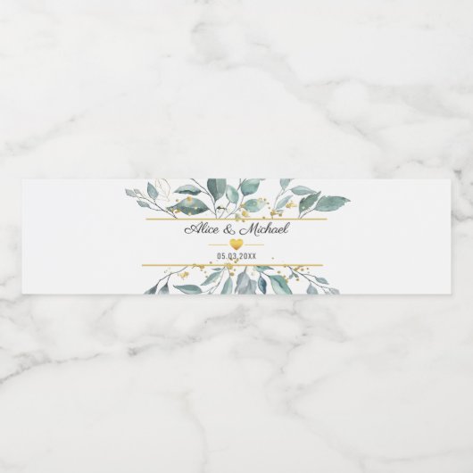 Kundenspezifische  Greenery Wasserflaschenetikett Waterfles Etiket (Enkel label)