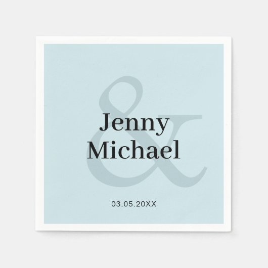 Kundenspezifische Hellblau Hochzeit Serviette Servet (Voorkant)
