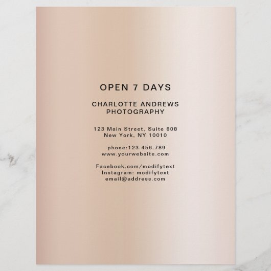 Kundenspezifischer Foto Preishear Flyer (Achterkant)